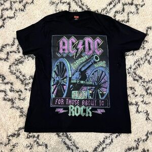 AC/DC  XXL Black Tee with Multicolor Graphic